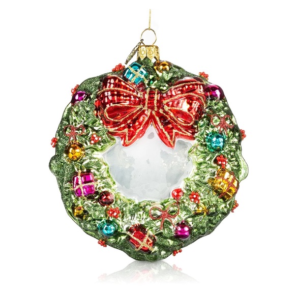 *NEW* BLOOMINGDALES EXCLUSIVE GLASS WREATH ORNAMENT 2022 - Picture 2 of 6